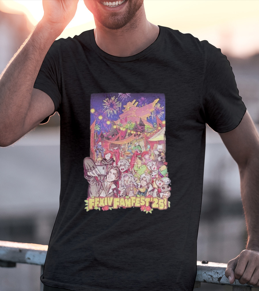 FFXIV Fan Fest 2026 Fireworks And Celebration Scene T-Shirt