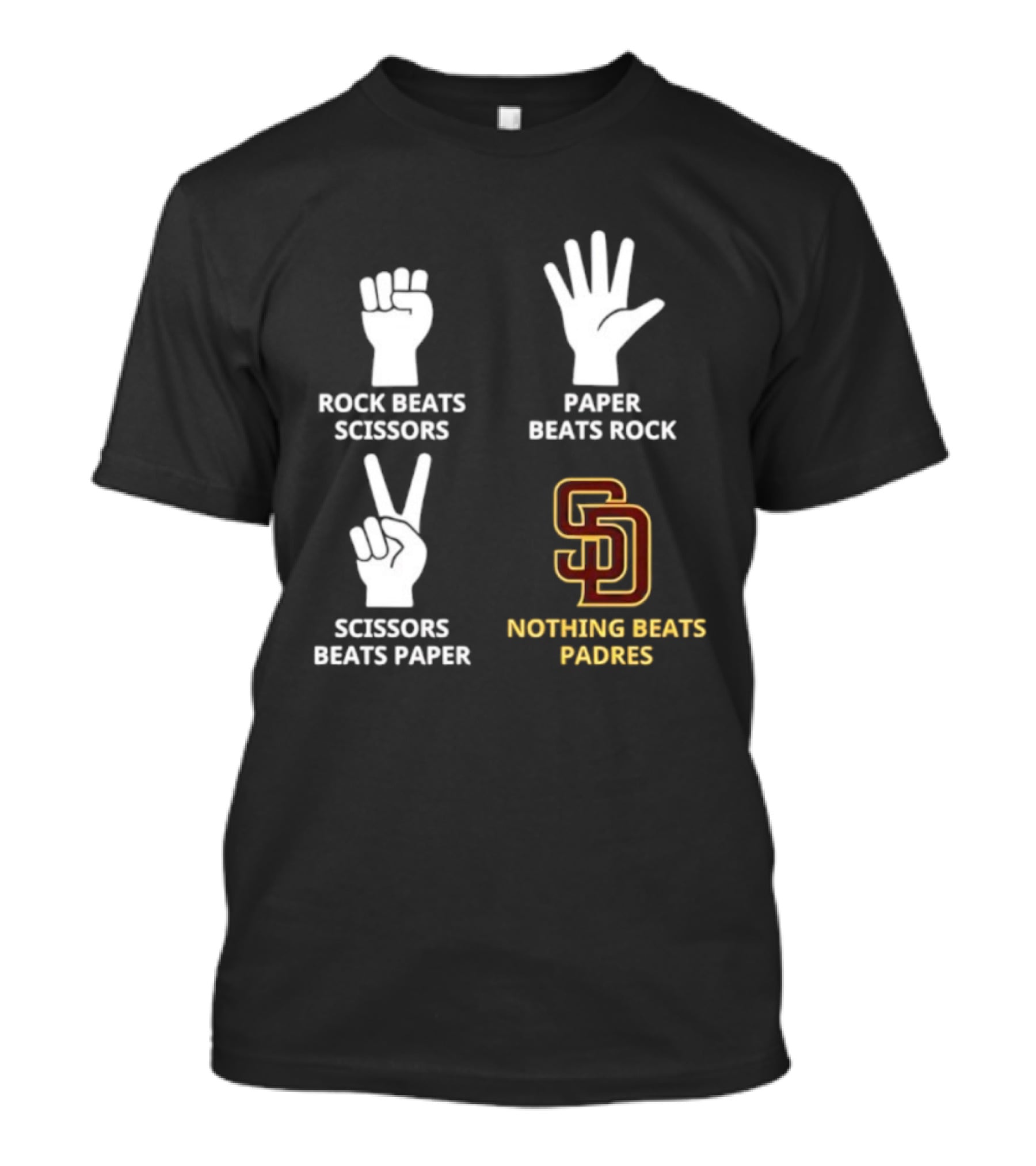 San Diego Padres Rock Paper Scissors Nothing Beats Padres T-Shirt