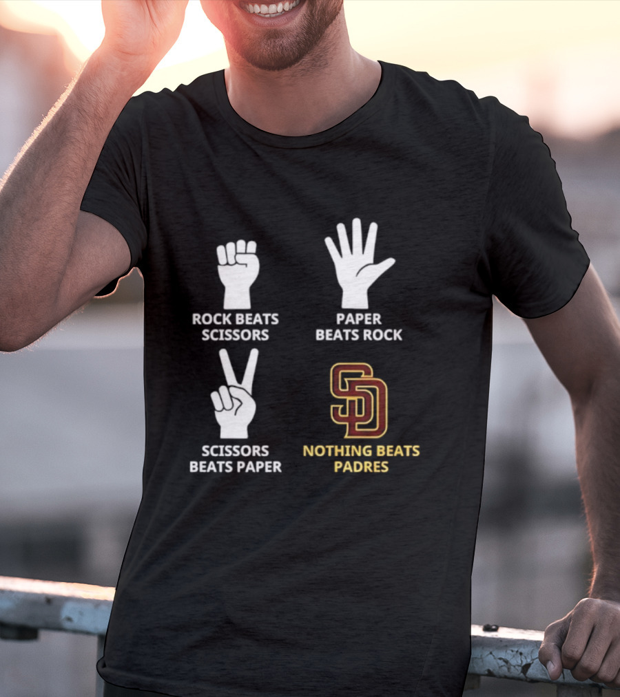 San Diego Padres Rock Paper Scissors Nothing Beats Padres T-Shirt