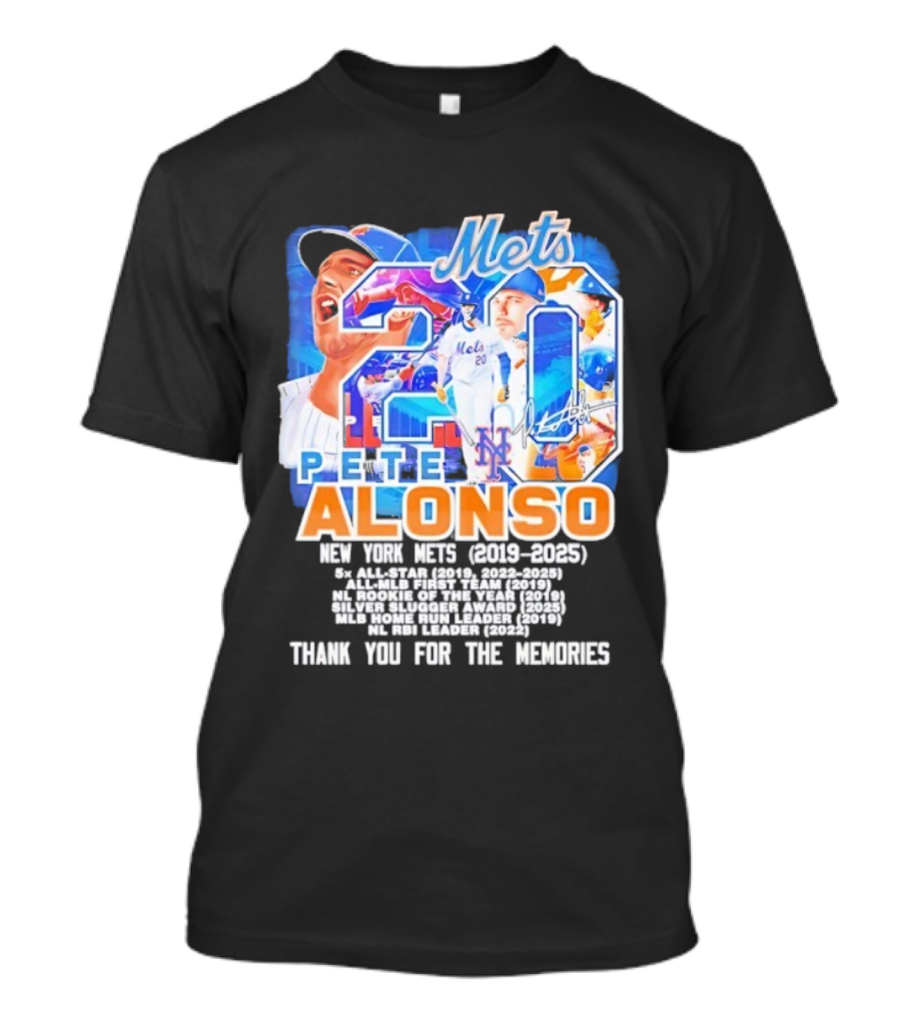 New York Mets Pete Alonso 20 2019 2025 Thank You For The Memories T-Shirt