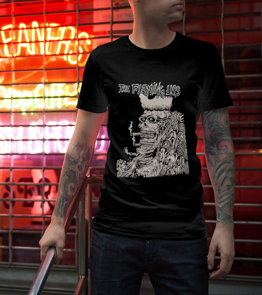 The Flaming Lips Tex And The Horseheads Smoking Monster Illustration T-Shirt