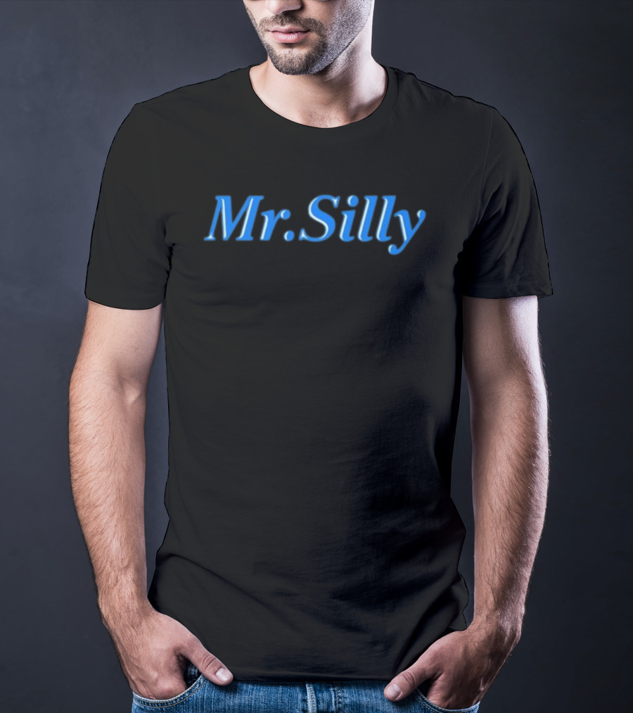 TheBurntPeanut Mr Silly Bold Blue Text T-Shirt