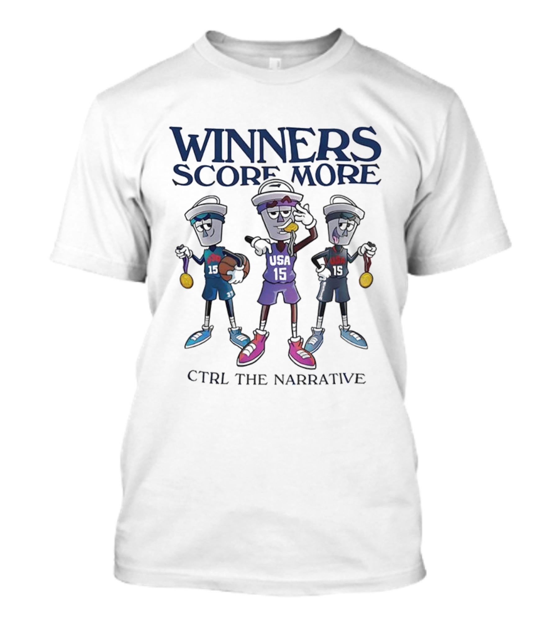 Winners Score More USA Gold Medal Basketball Mascot T-Shirt
