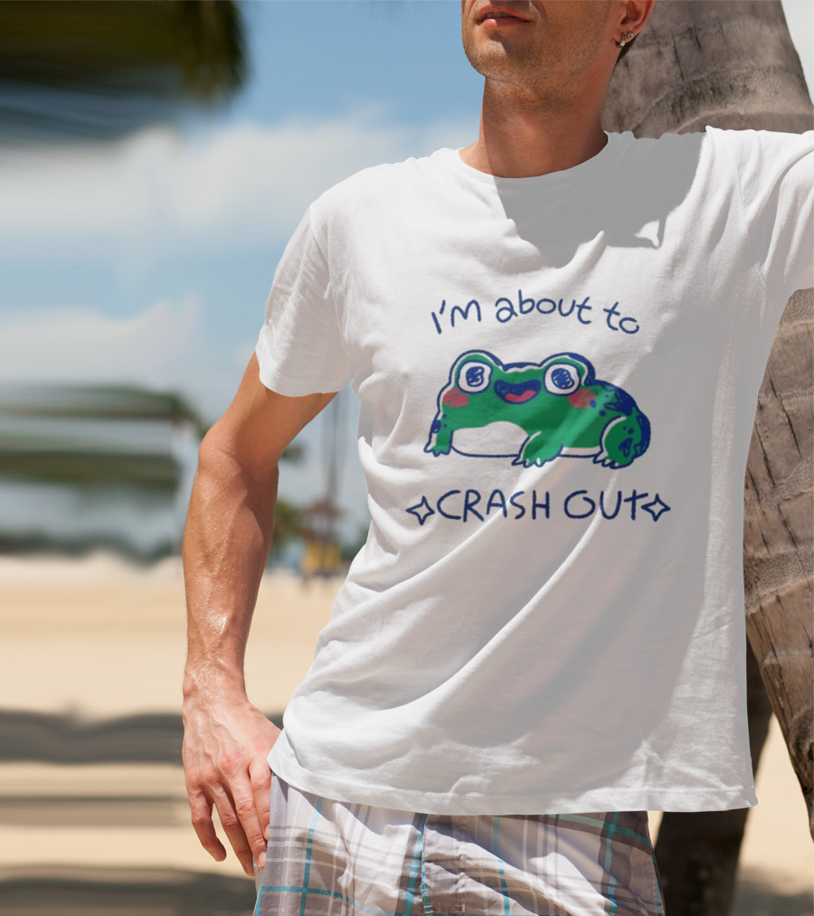 I'm About To Crash Out Frog Cute Sleepy Joke T-Shirt