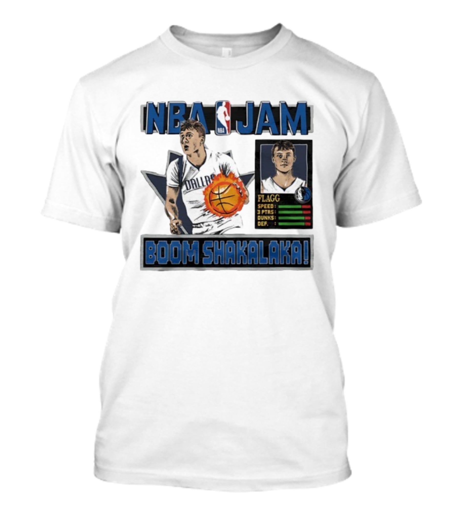 NBA Jam Dallas Mavericks Cooper Flagg Basketball Boom Shakalaka T-Shirt