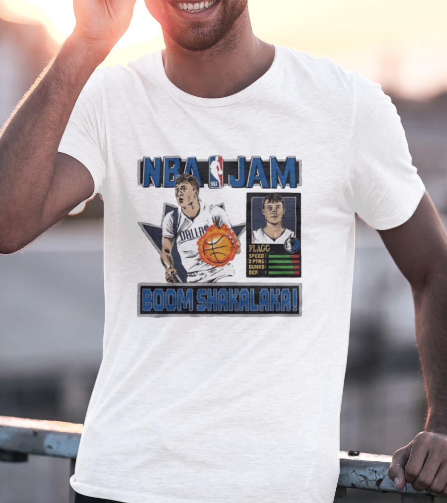 NBA Jam Dallas Mavericks Cooper Flagg Basketball Boom Shakalaka T-Shirt