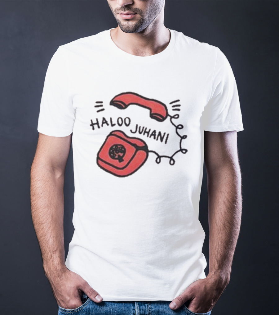 Haloo Juhani Retro Red Telephone Art T-Shirt