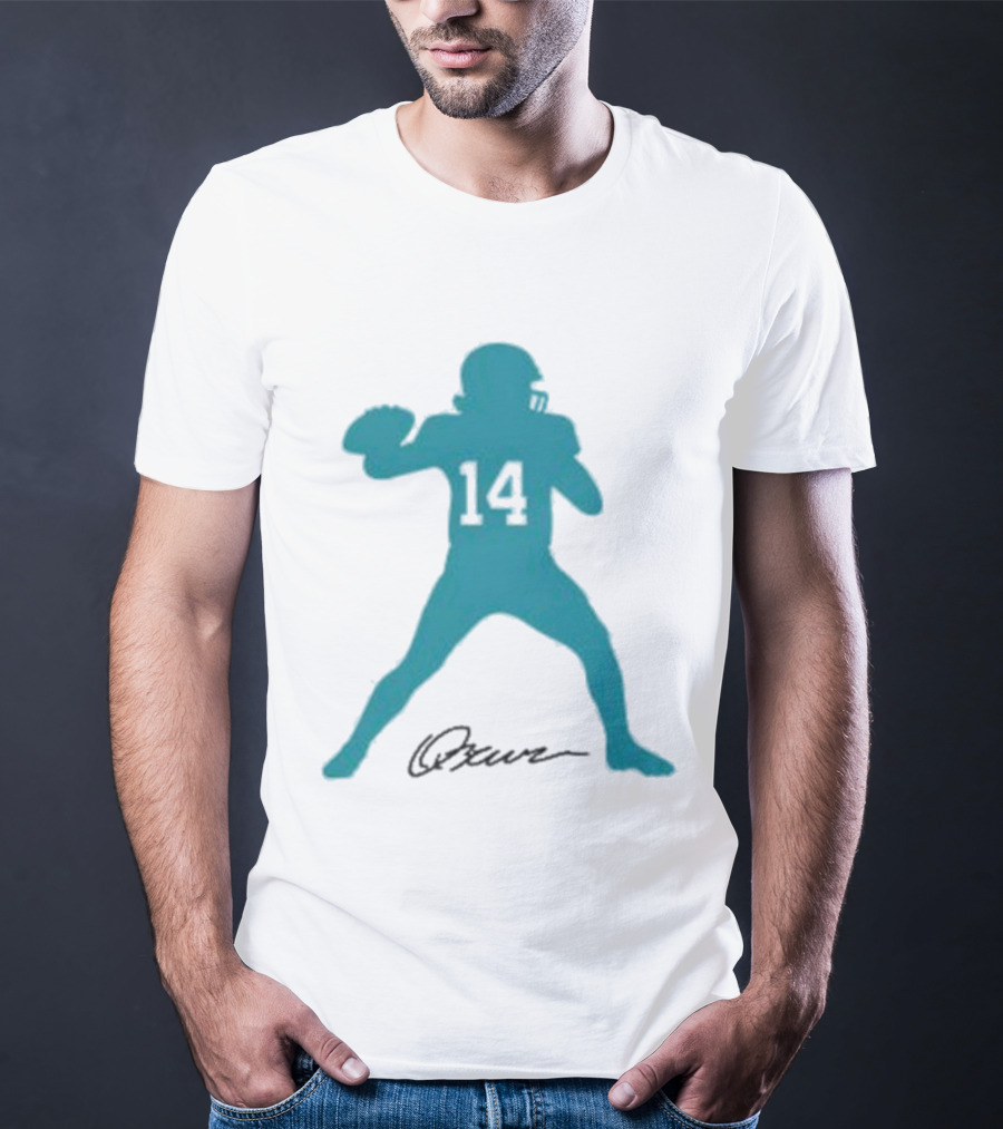 Quinn Ewers Number 14 Football Player Silhouette T-Shirt
