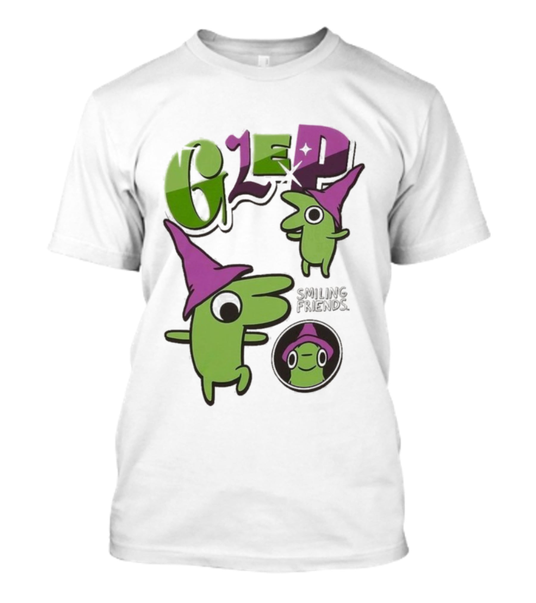 Smiling Friends Glep Green Character With Purple Hat T-Shirt
