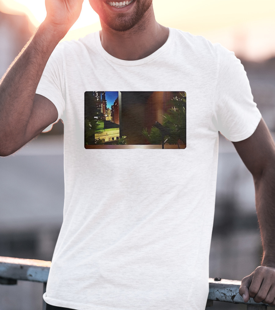 Nick Fuentes Empty Studio Microphone Cityscape Backdrop T-Shirt