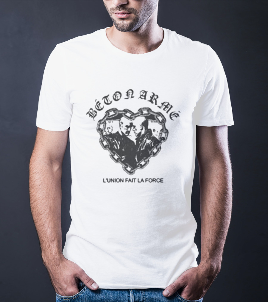Béton Armé L Union Fait La Force Heart Design T-Shirt