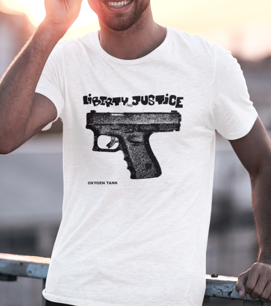 Liberty Justice Oxygen Tank Gun Graphic T-Shirt