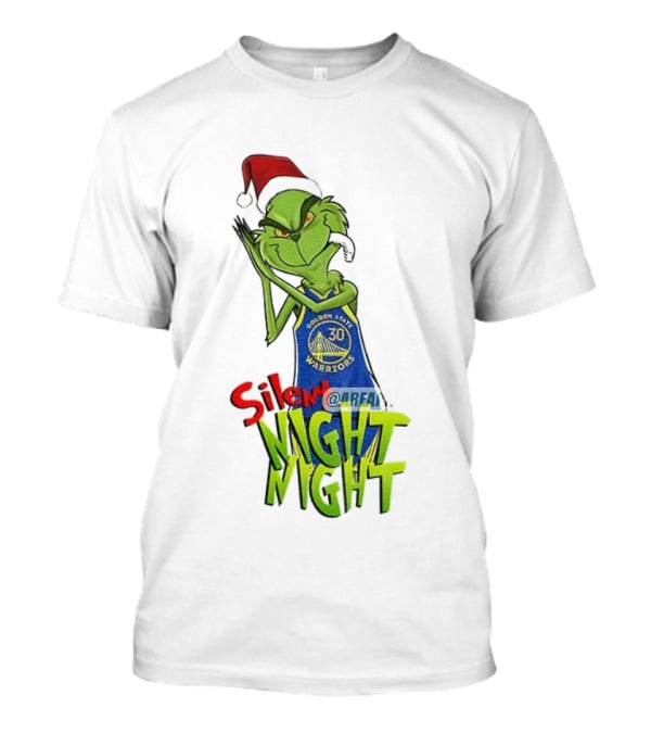 Silent Night Grinch Santa Stephen Curry Golden State Warriors NBA Christmas T-Shirt