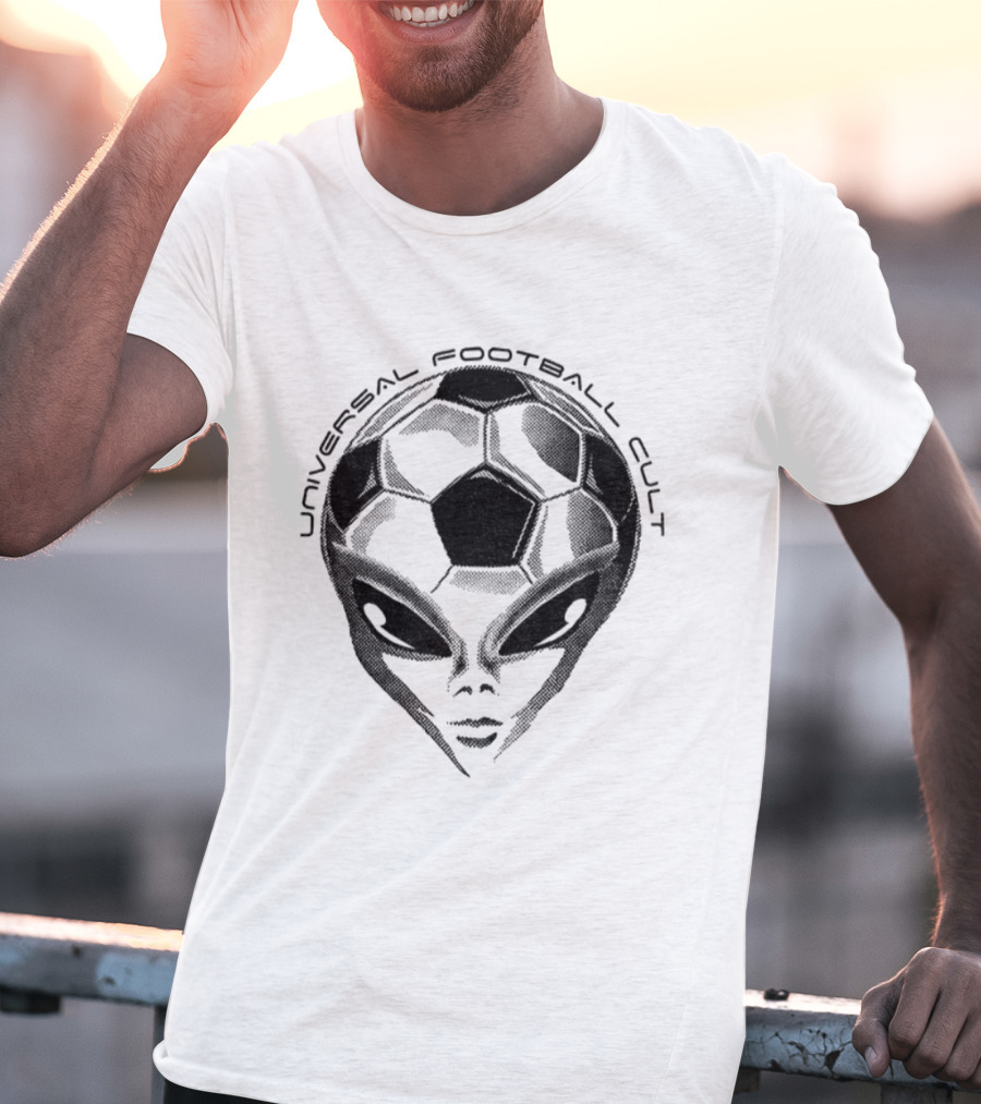 Universal Football Cult Alien Soccer Ball Head Fusion T-Shirt