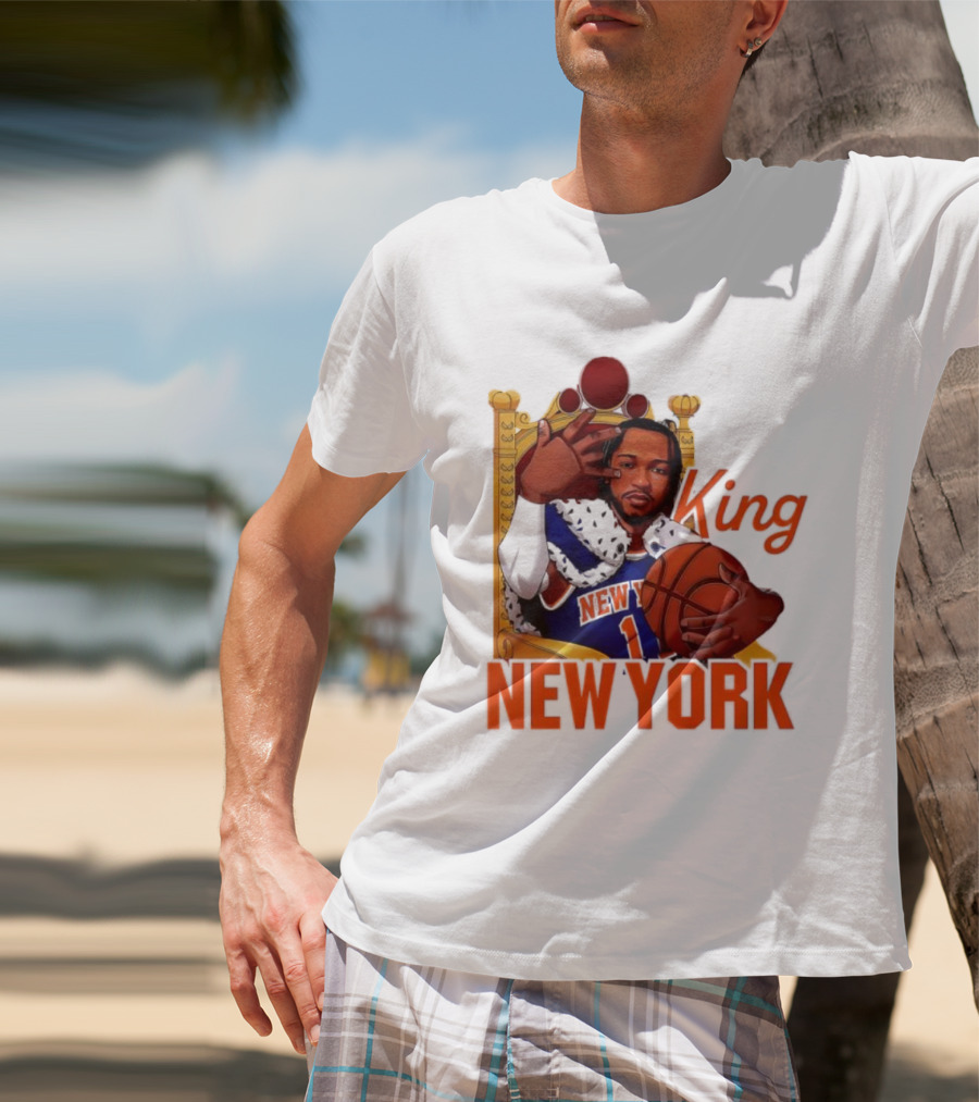 Jalen Brunson King New York Knicks Basketball Throne T-Shirt