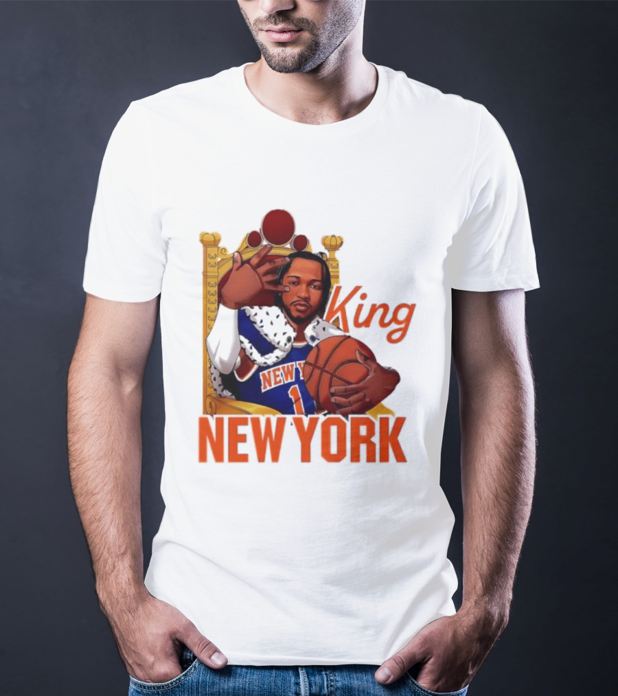 Jalen Brunson King New York Knicks Basketball Throne T-Shirt