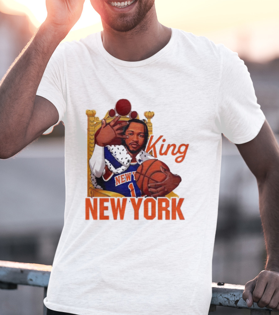 Jalen Brunson King New York Knicks Basketball Throne T-Shirt