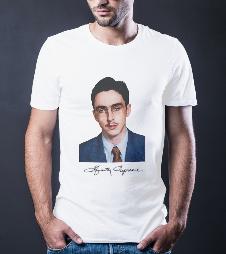 Timothee Chalamet Marty Signature Portrait Vintage Style T-Shirt