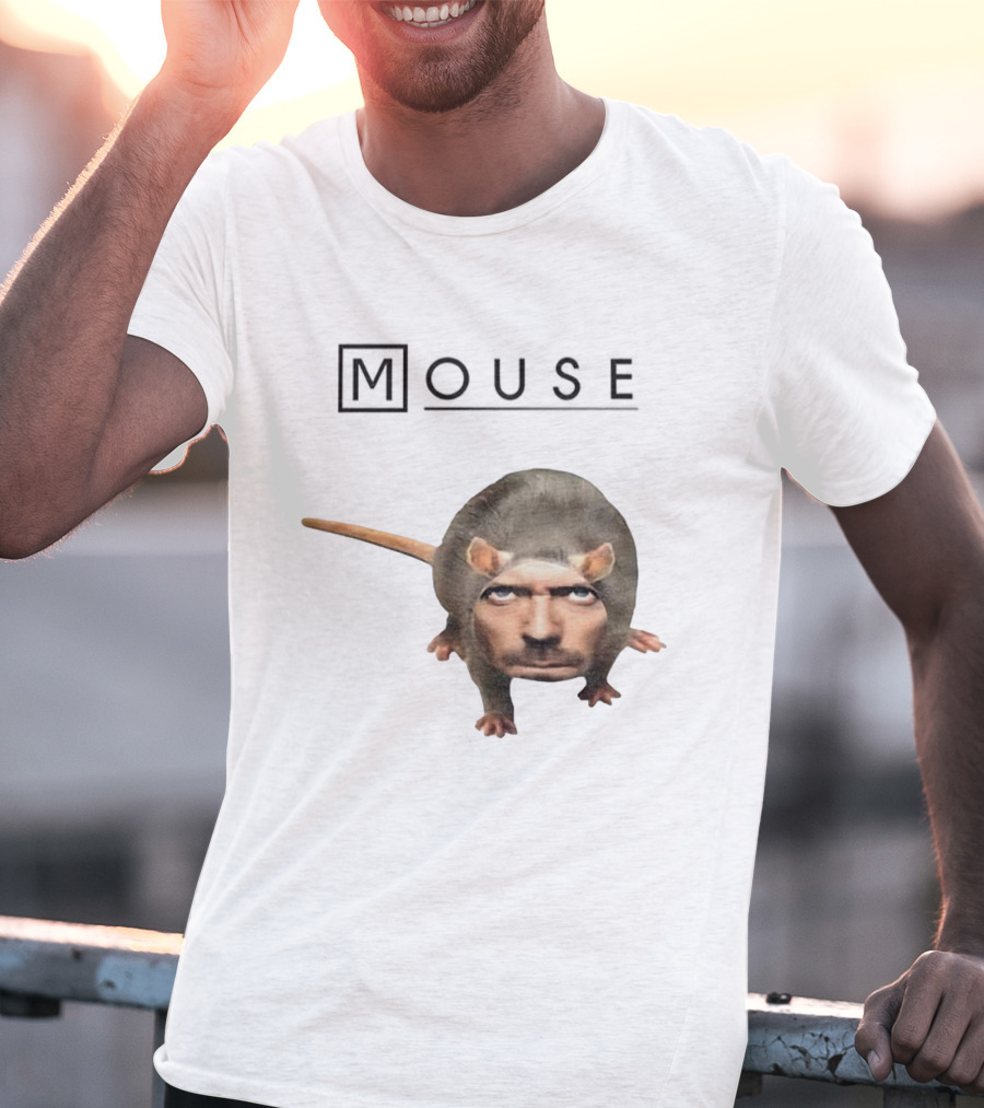 Hugh Laurie Dr. Gregory House Mouse Mashup Meme T-Shirt