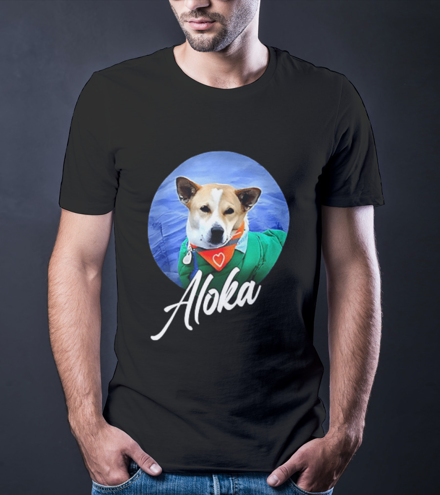 Aloka Dog Walk Heart Bandana Peaceful Canine T-Shirt