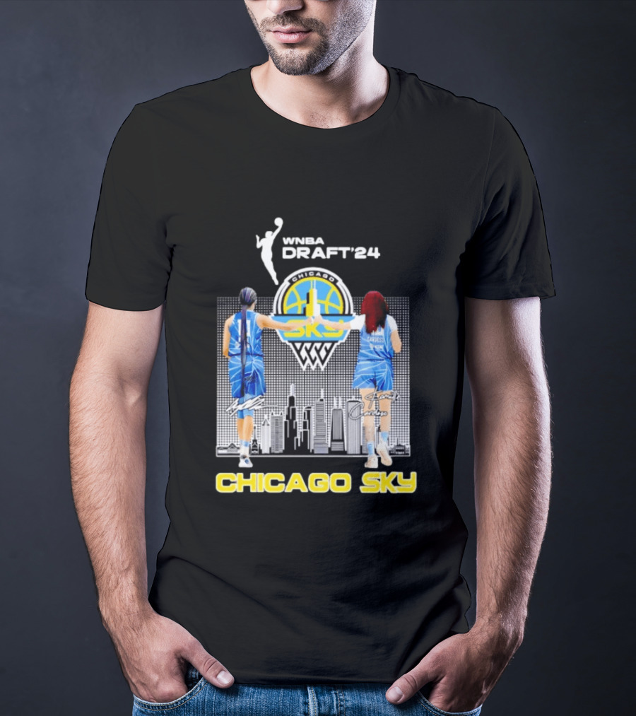 WNBA Draft 2024 Angel Reese Kamilla Cardoso Chicago Sky Team T-Shirt