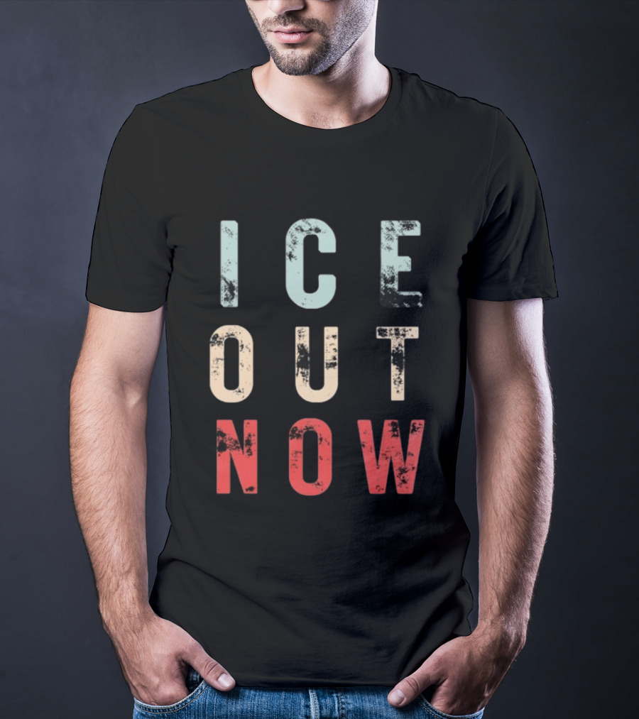 ICE Out Now Distressed T-Shirt