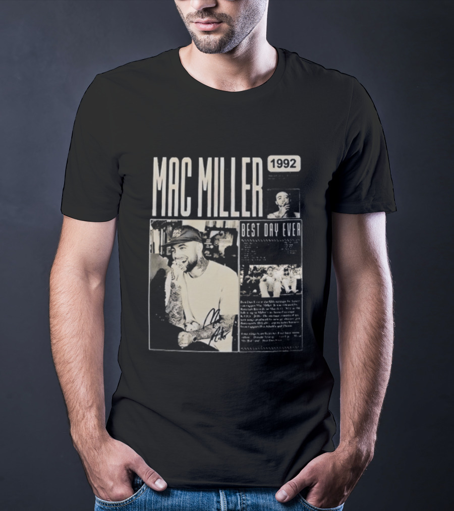 Mac Miller Best Day Ever 1992 Newspaper T-Shirt