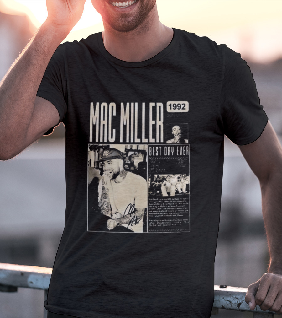 Mac Miller Best Day Ever 1992 Newspaper T-Shirt