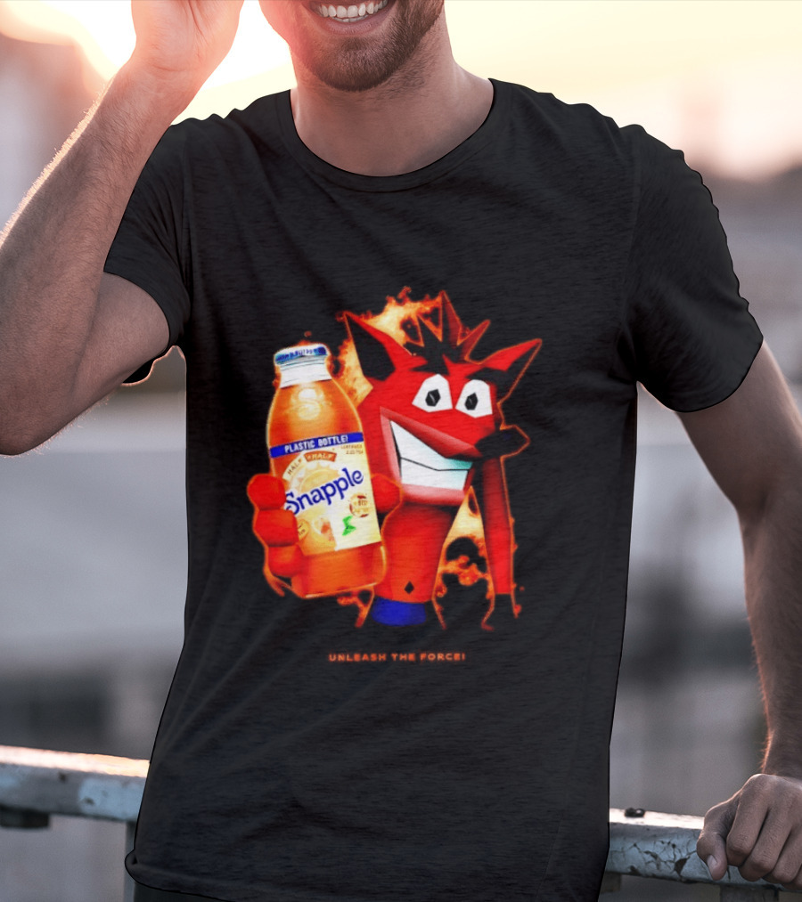 Crash Bandicoot Holding Snapple Retro 90s T-Shirt