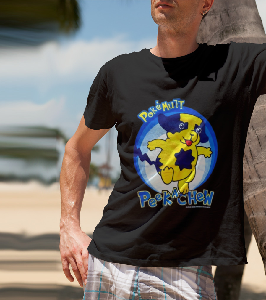 Pokemutt Peekachew Classic Fun Character Mashup T-Shirt