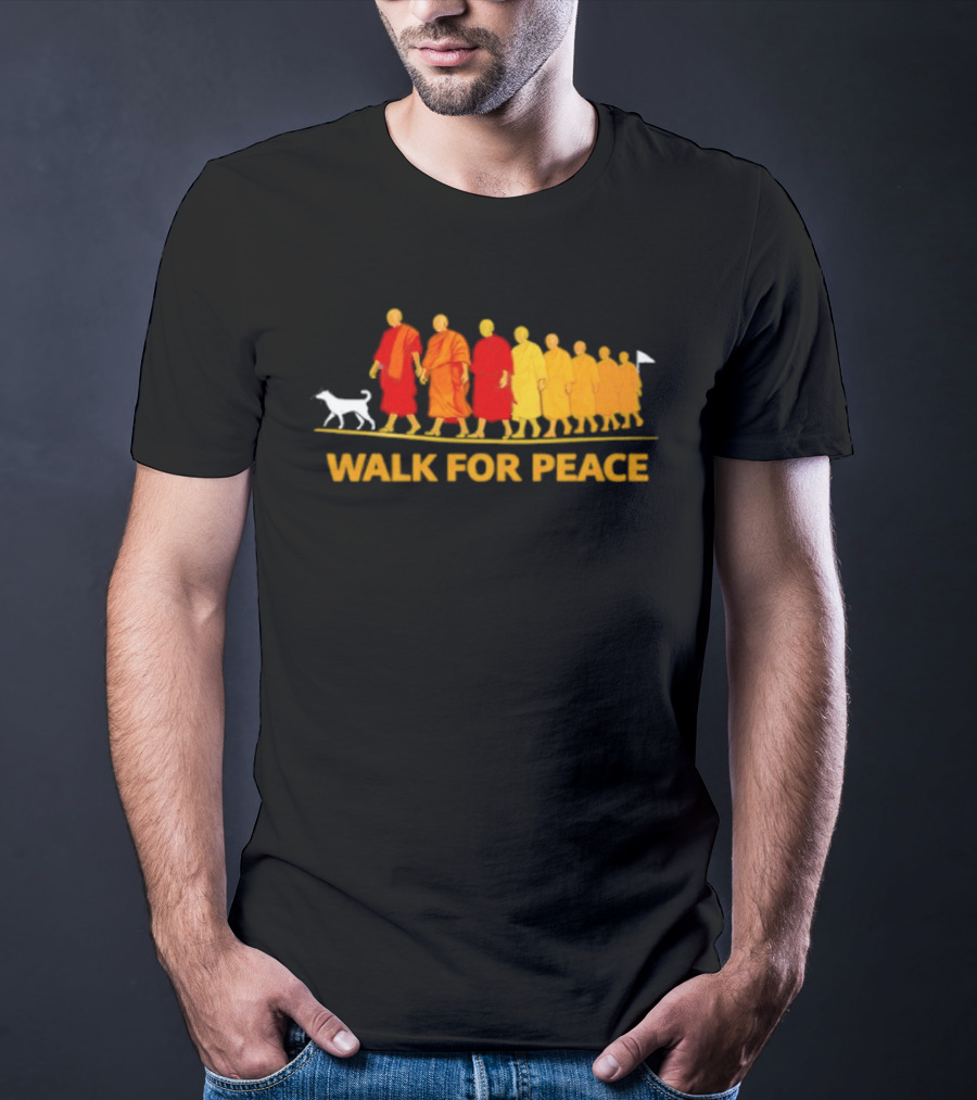 Walk For Peace Monk Procession With Dog T-Shirt