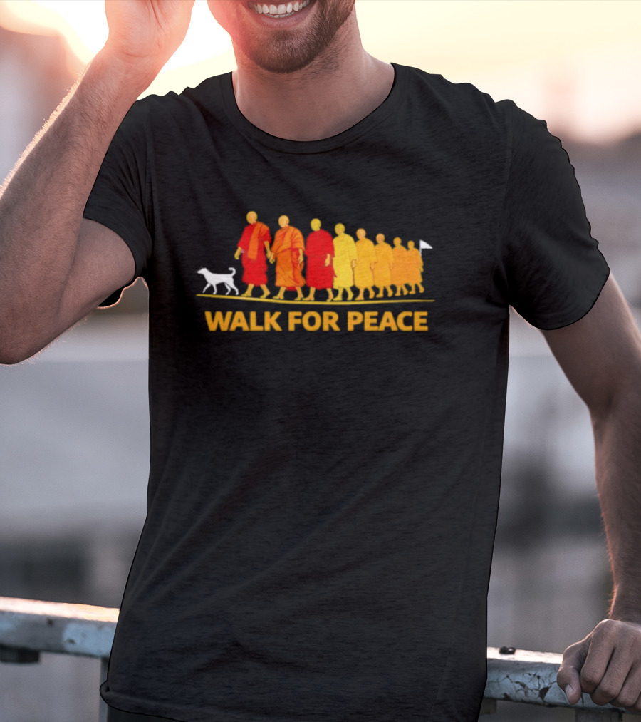 Walk For Peace Monk Procession With Dog T-Shirt