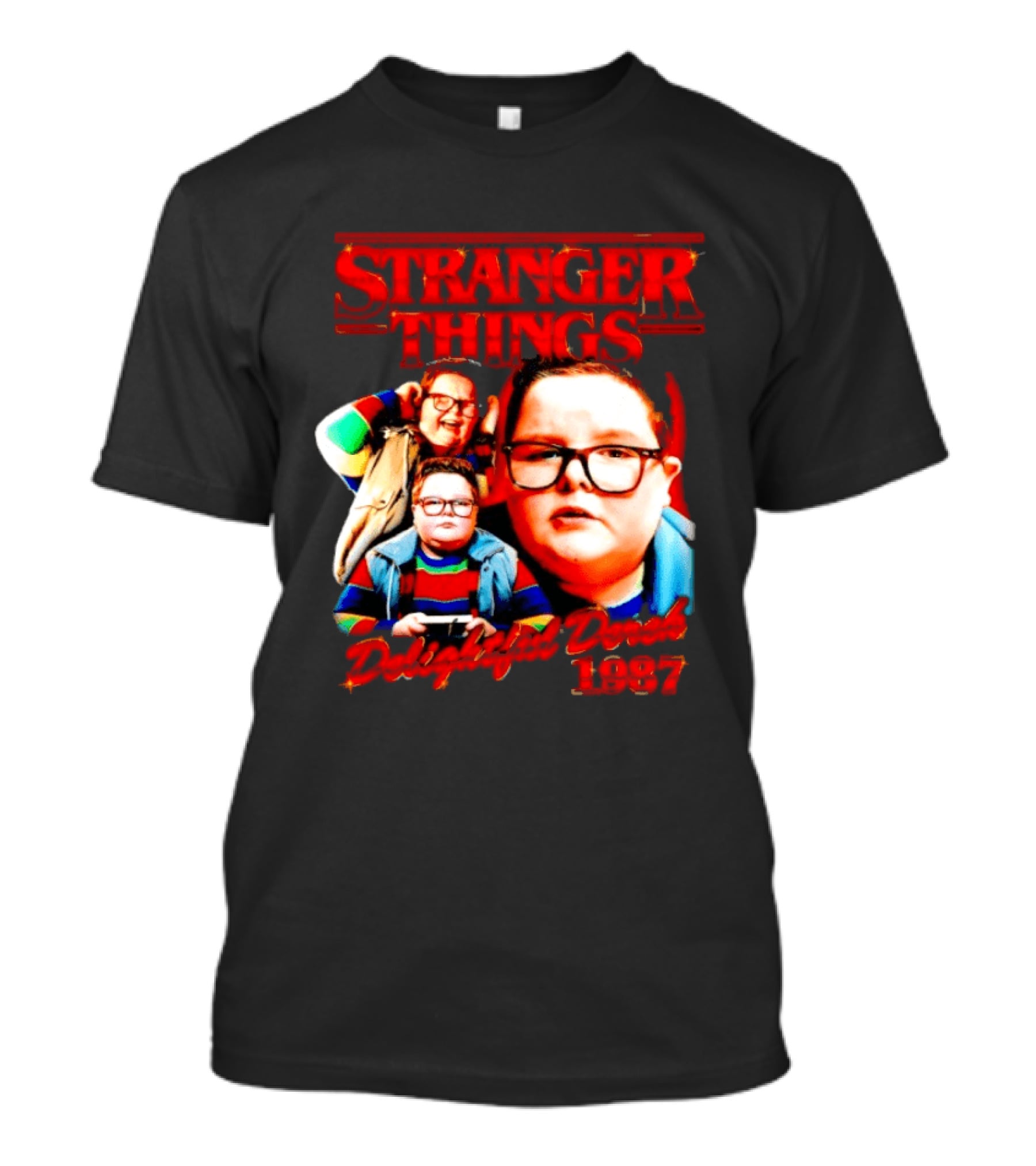 Stranger Things Delightful Derek 1987 Collage Montage T-Shirt