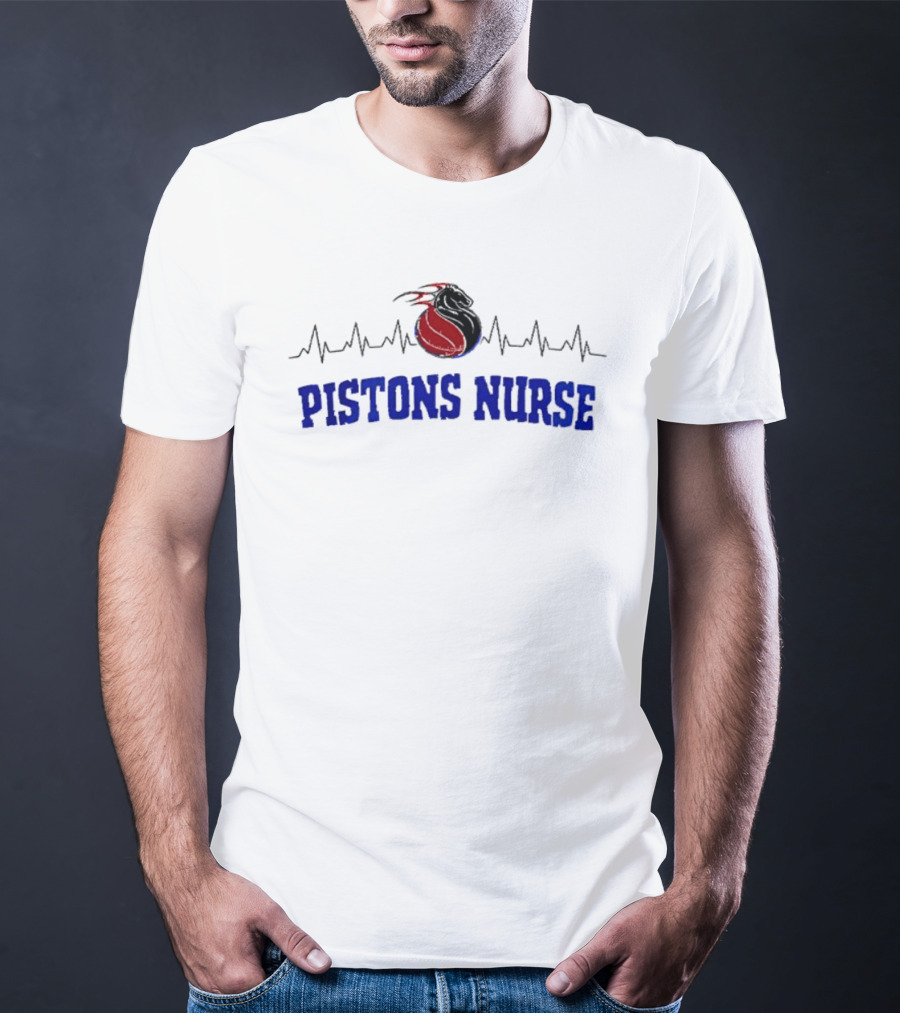 Detroit Pistons Nurse Heartbeat T-Shirt
