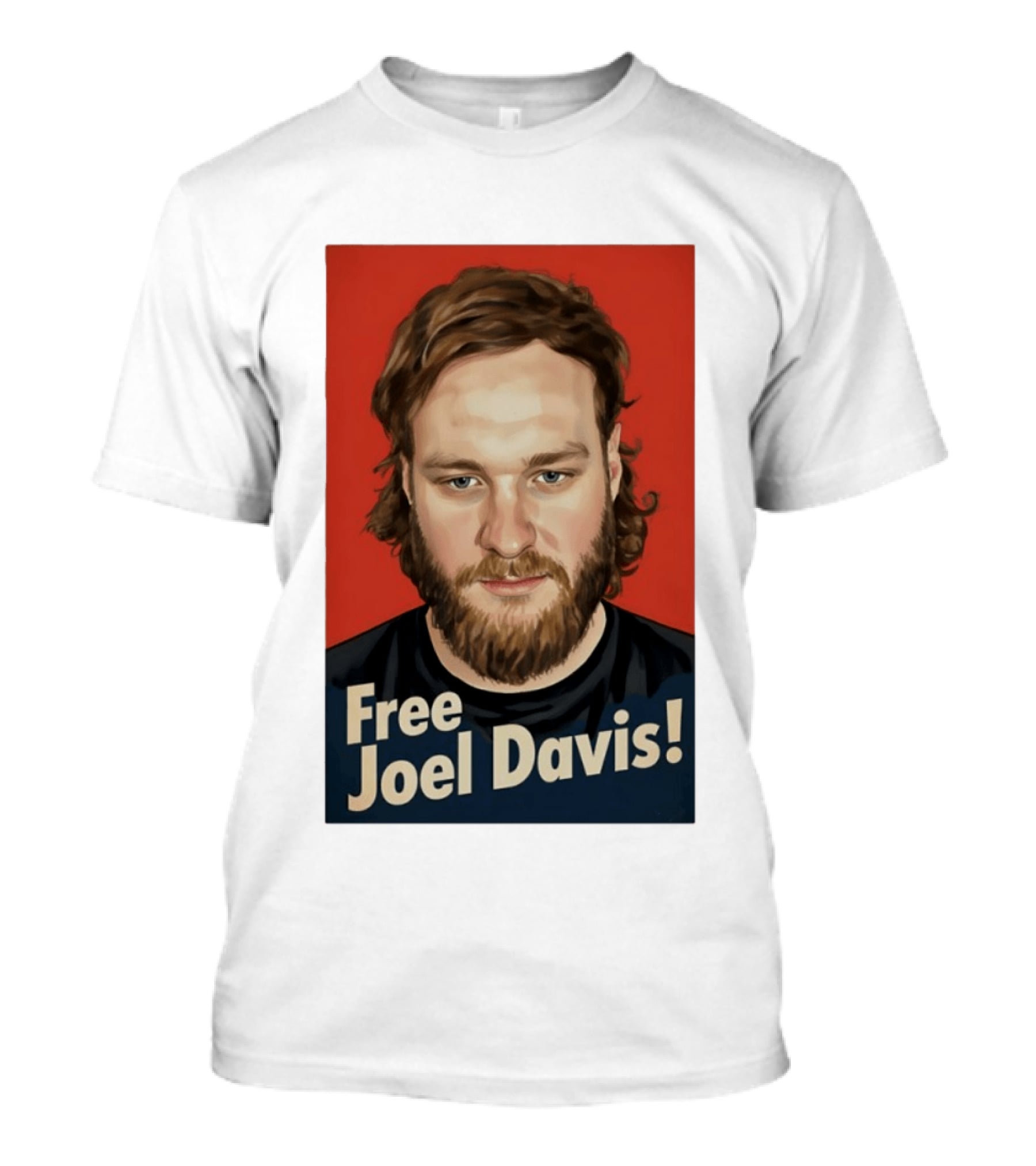 Free Joel Davis Bold Portrait Red T-Shirt