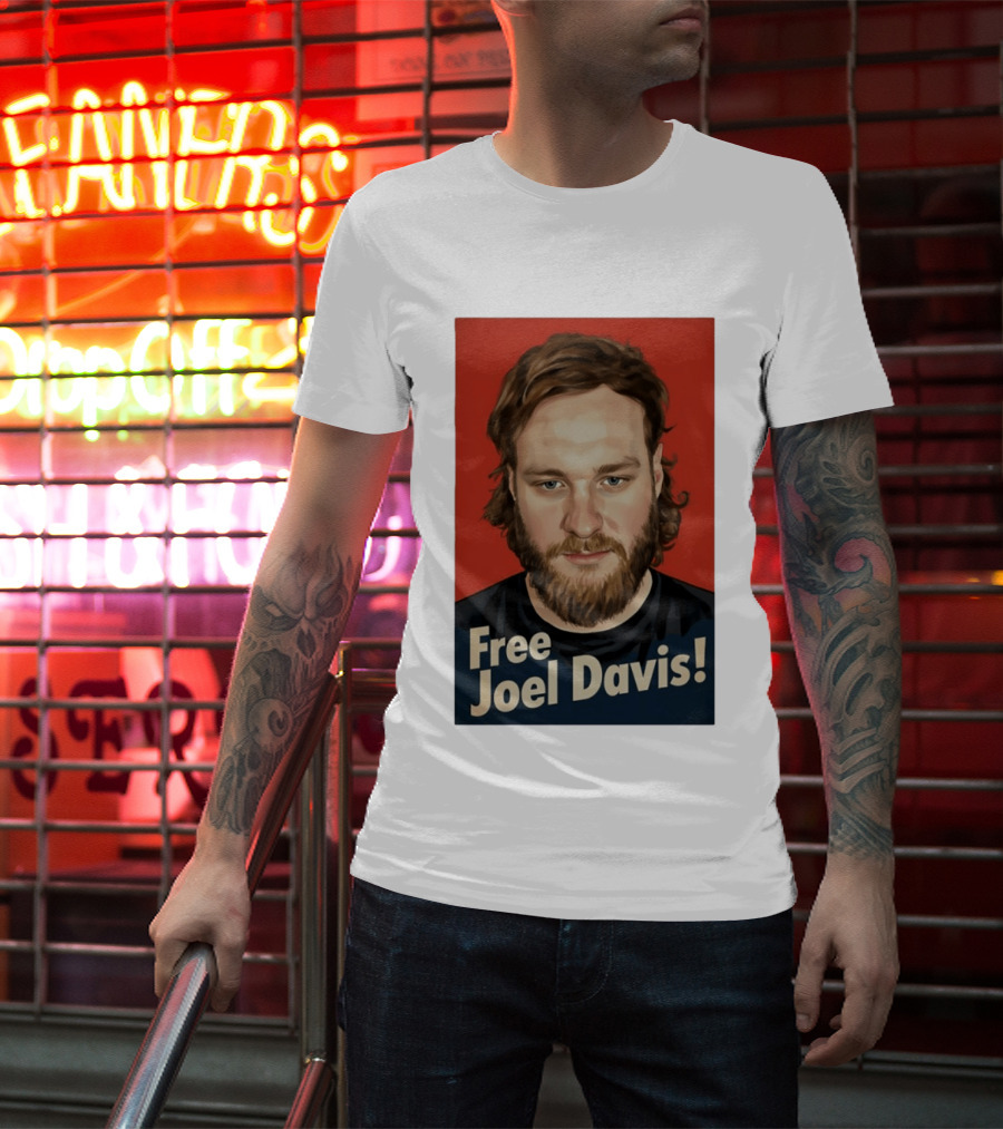 Free Joel Davis Bold Portrait Red T-Shirt