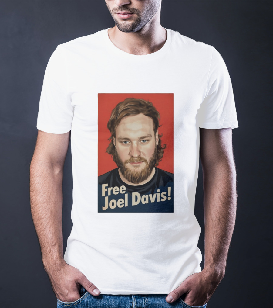 Free Joel Davis Bold Portrait Red T-Shirt