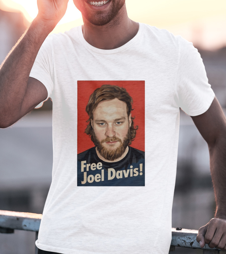 Free Joel Davis Bold Portrait Red T-Shirt