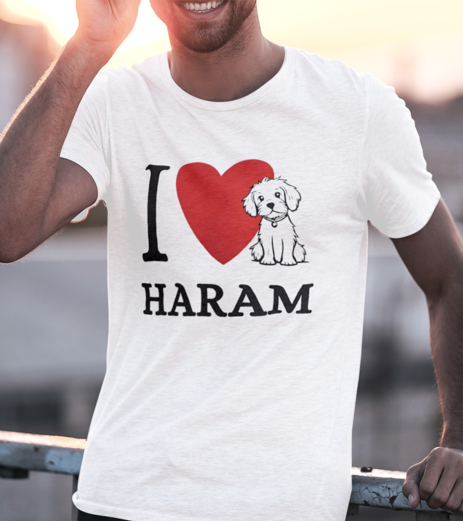 I Love Haram Cute Dog Heart T-Shirt