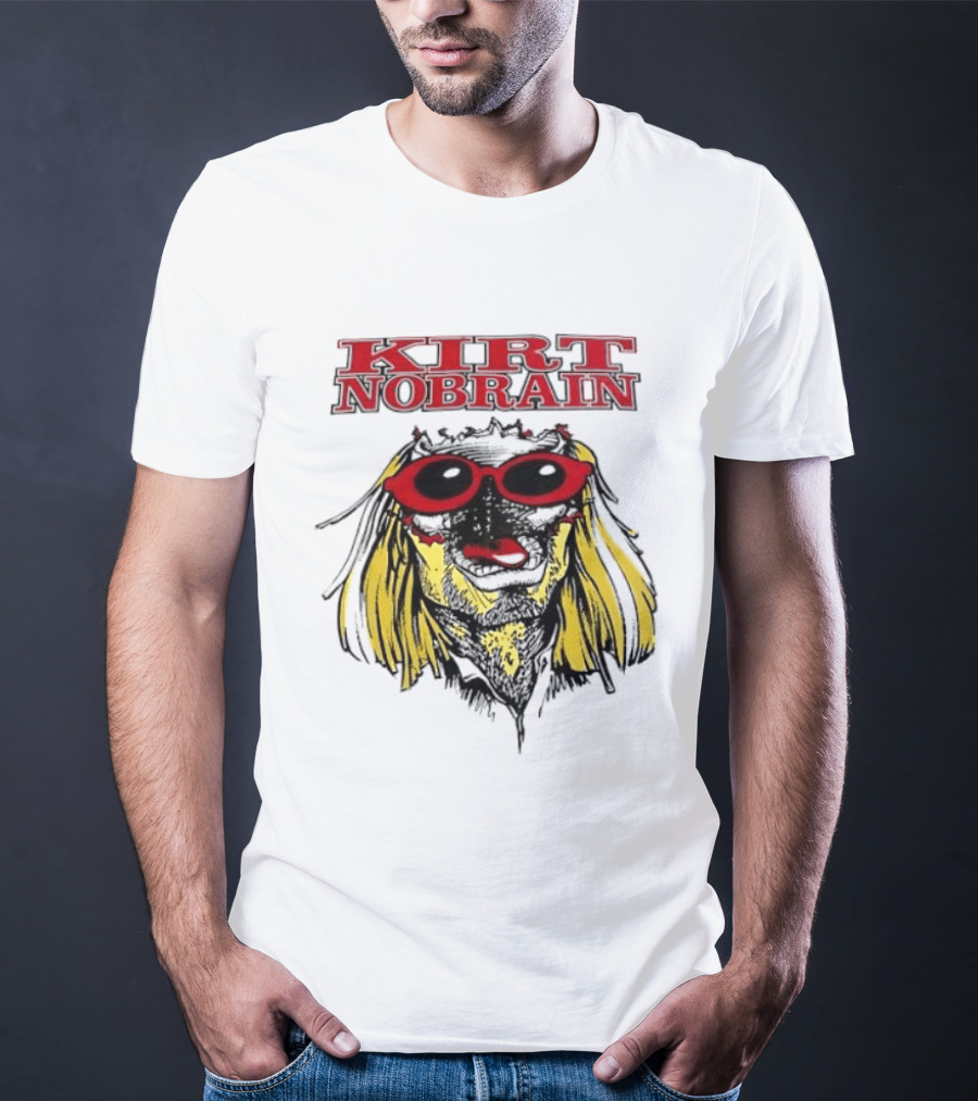 Kurt Nobrain Sunglasses Blonde Hair Red T-Shirt