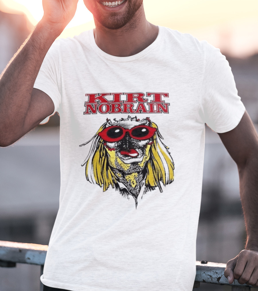 Kurt Nobrain Sunglasses Blonde Hair Red T-Shirt