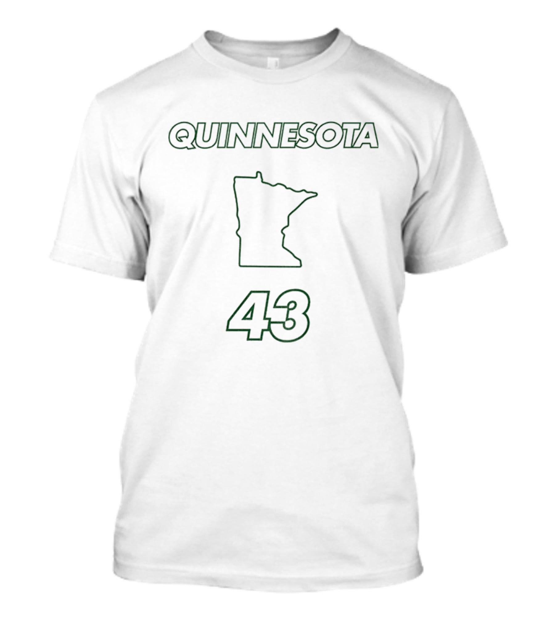 Quinnesota 43 Minnesota Map State Of Hockey T-Shirt