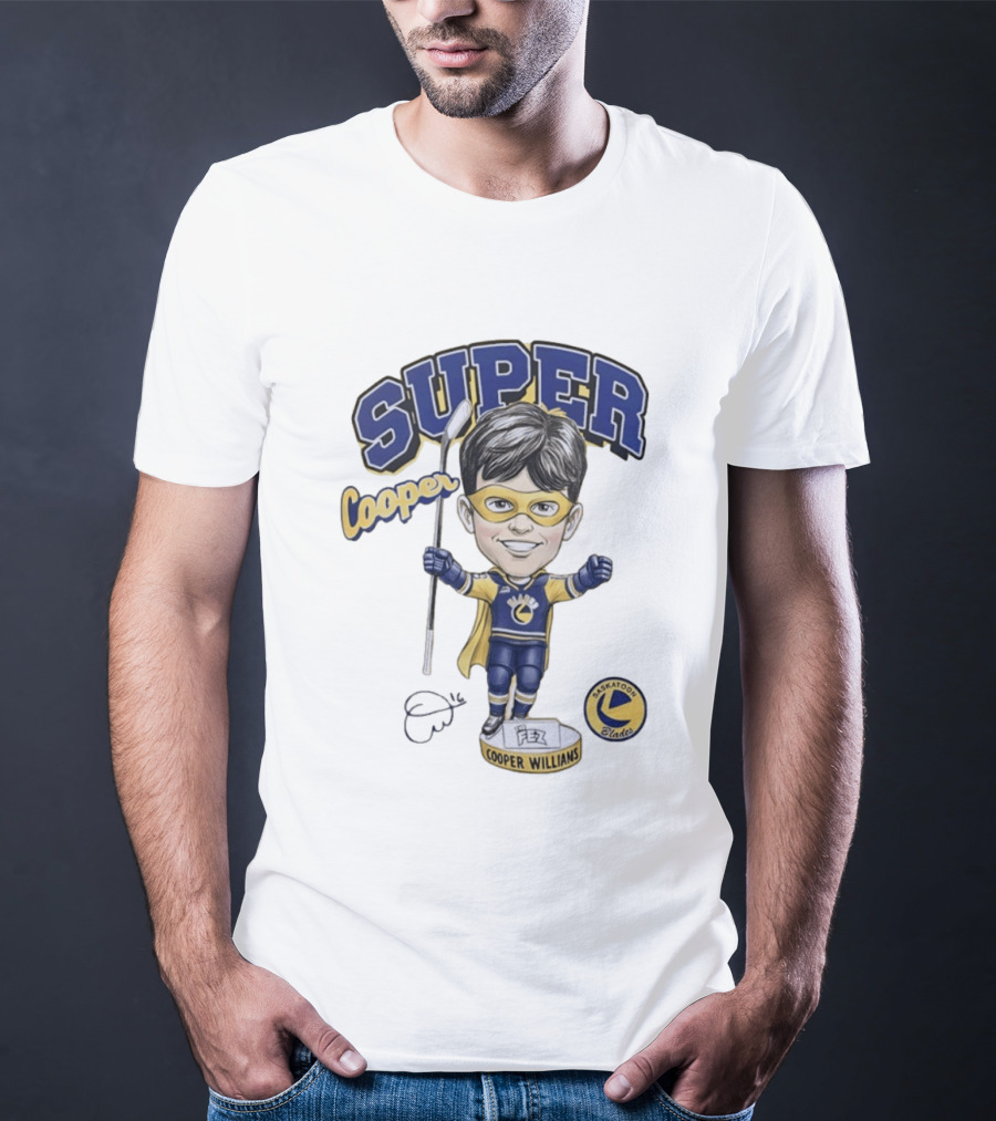 Super Cooper Williams Saskatoon Blades Bobblehead T-Shirt