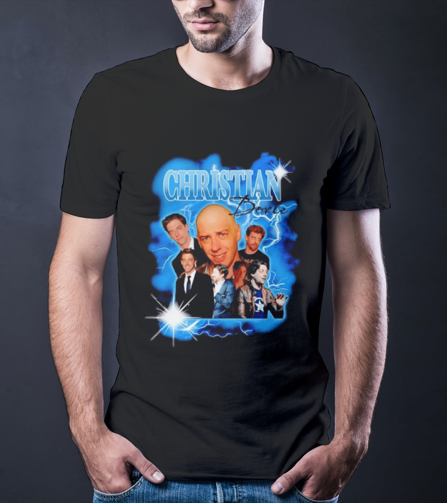 Christian Borle Lightning Bald Images Blue T-Shirt
