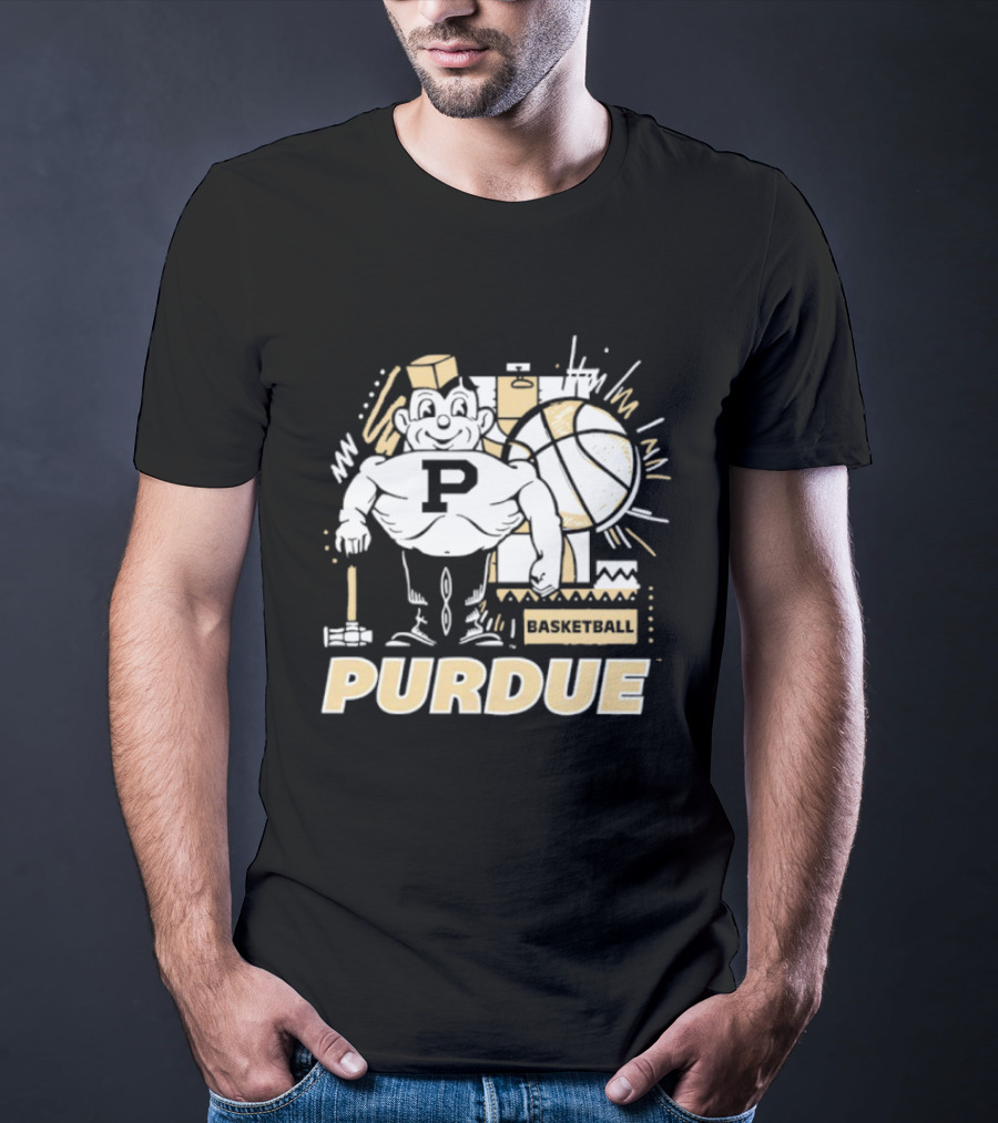 Purdue Basketball Mascot With Basketball T-Shirt