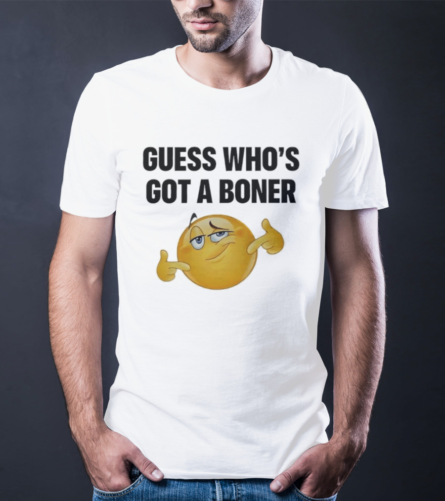 Guess Who's Got A Boner Emoji Pointing Hands T-Shirt