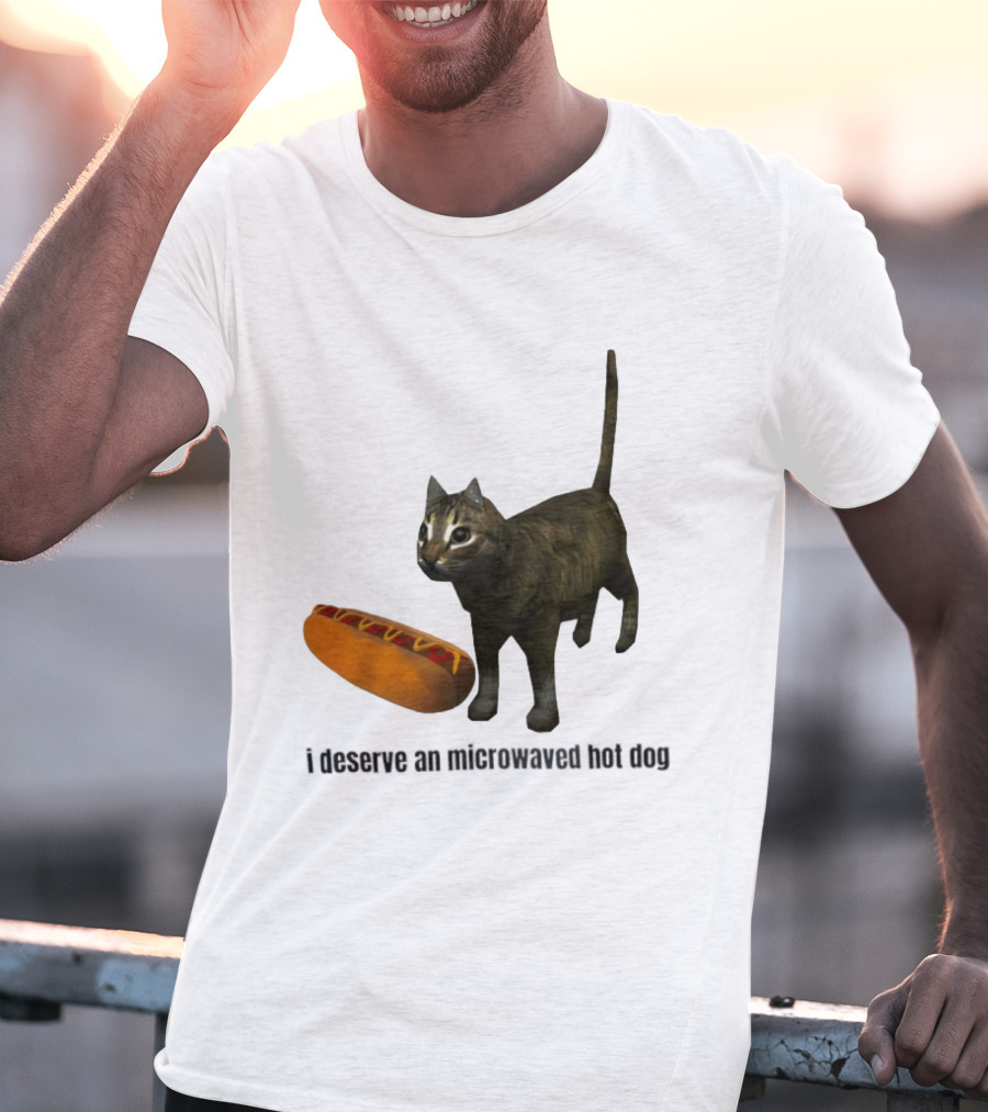 I Deserve An Microwaved Hot Dog Cat And Sausage Combo T-Shirt