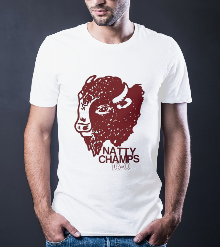 Indiana Hoosiers Natty Champs 16 0 Bison Head Celebration T-Shirt