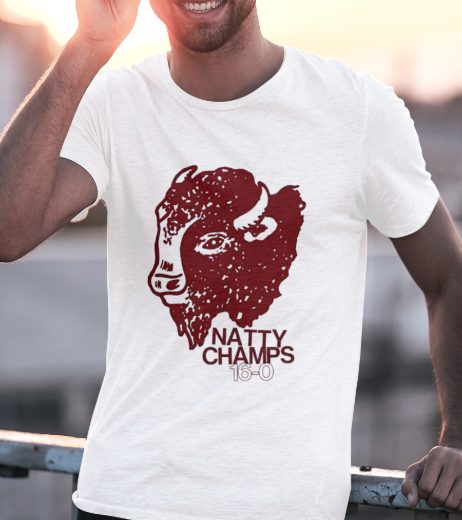 Indiana Hoosiers Natty Champs 16 0 Bison Head Celebration T-Shirt
