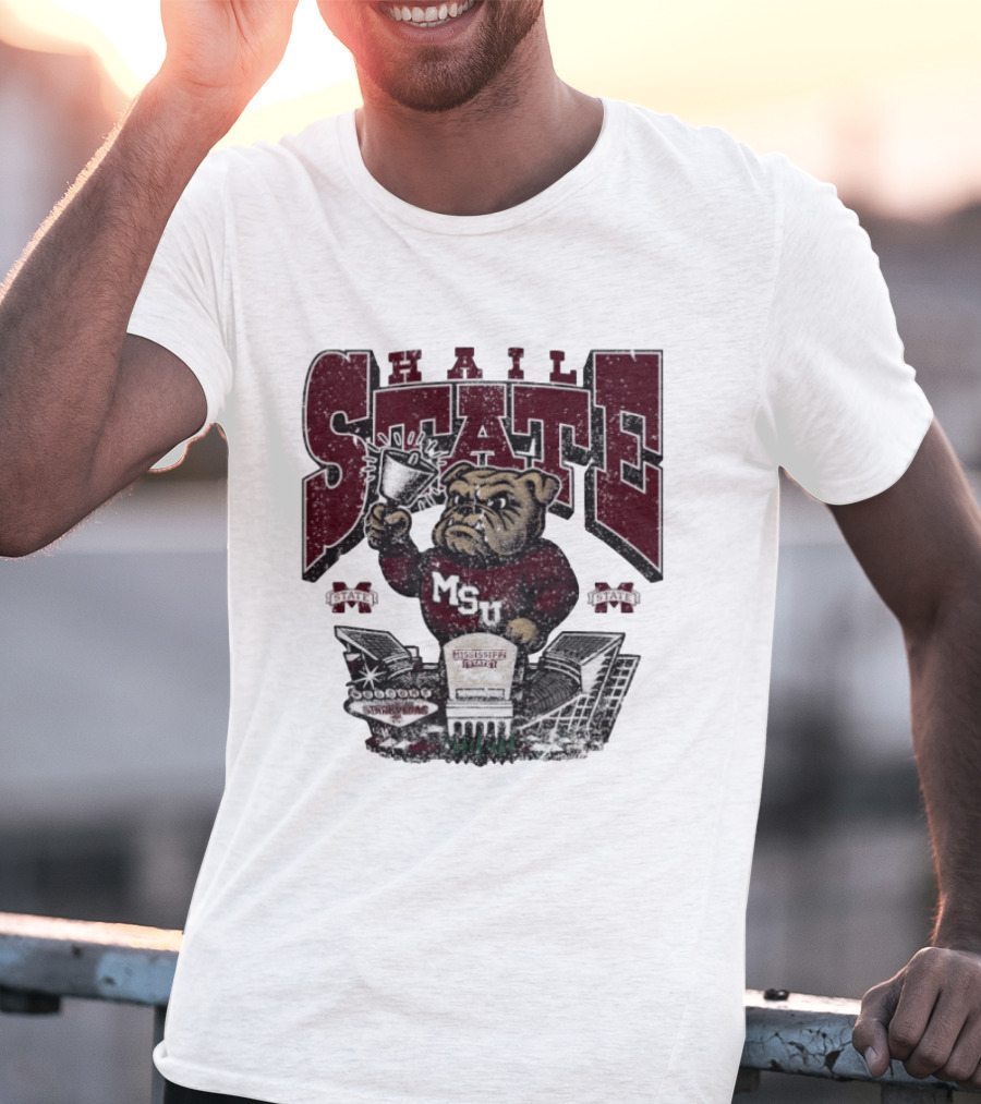 Hail State MSU Mississippi State Bulldogs Stadium Cowbell T-Shirt